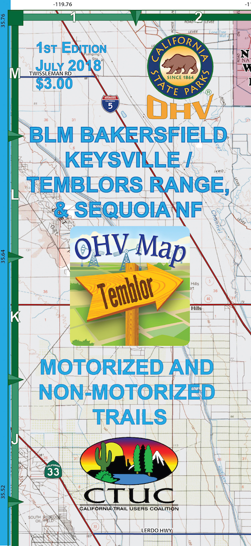 CTUC Map: BLM Bakersfield Keysville / Temblors Range & Sequoia National Forest